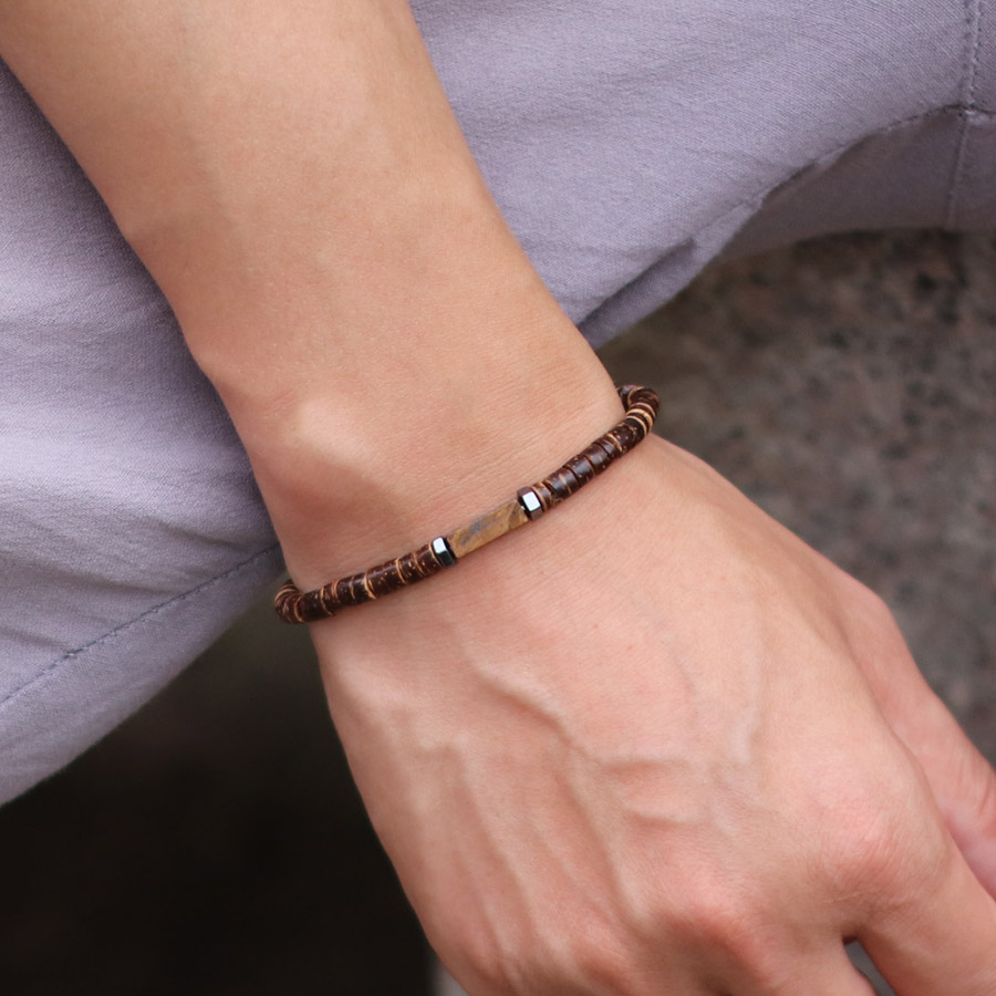 Men Accessories Amazon - Bracelet rétro en coquille de noix