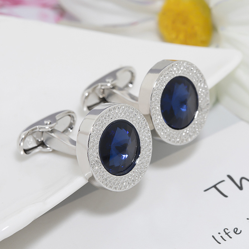 Men Accessories Sale - Boutons de manchette en diamant bleu