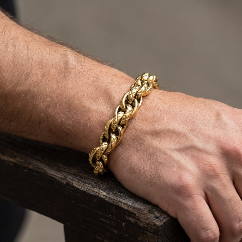 Bracelet chaîne cubaine textur - X Men Accessories avis et prix